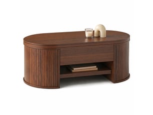 Table basse capsule coloris bois foncé - 55.5 cmx110 cm