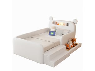 Lit avec rangement 90x200 cm EVRYAE coloris blanc