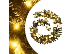 Guirlande de noël avec lumières led noir 2,7 m pvc