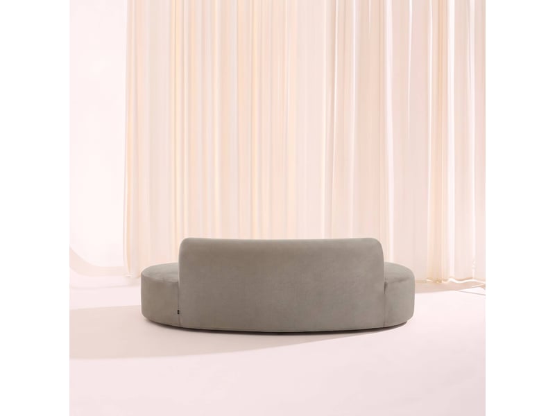  Canapé compressé virgule organique 3 places tissu chenille beige foncé - curv  - Conforama E