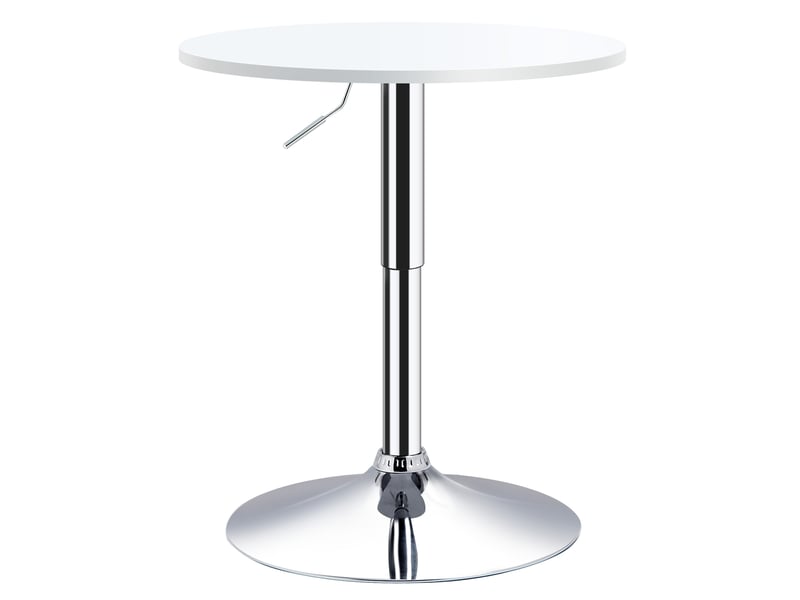  Table de bar réglable en hauteur avec base ronde antidérapante pour cuisinesalle à manger ø60x69-93 cm blanc  - Conforama A