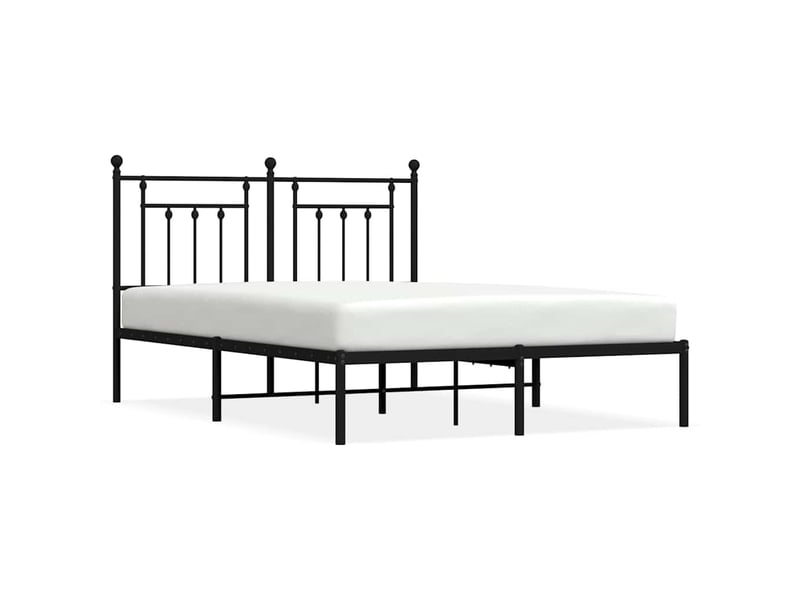  Lit double- lit adulte -  cadre de lit métal sans matelas avec tête de lit noir 150x200cm  - Conforama A