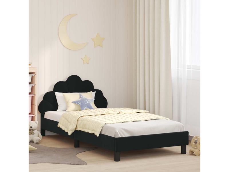 Cadre de lit pour enfants - lit jeune avec tête de lit noir 90 x 200 cm - Conforama B