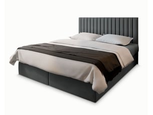 Lit avec rangement 140x200 cm <strong>MASSENO</strong> <strong></strong> coloris gris