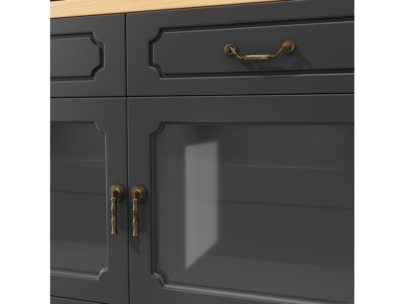  Bar extensible 135x203 cm avec rangement, led, rotation 360°, mdf, noir  - Conforama D