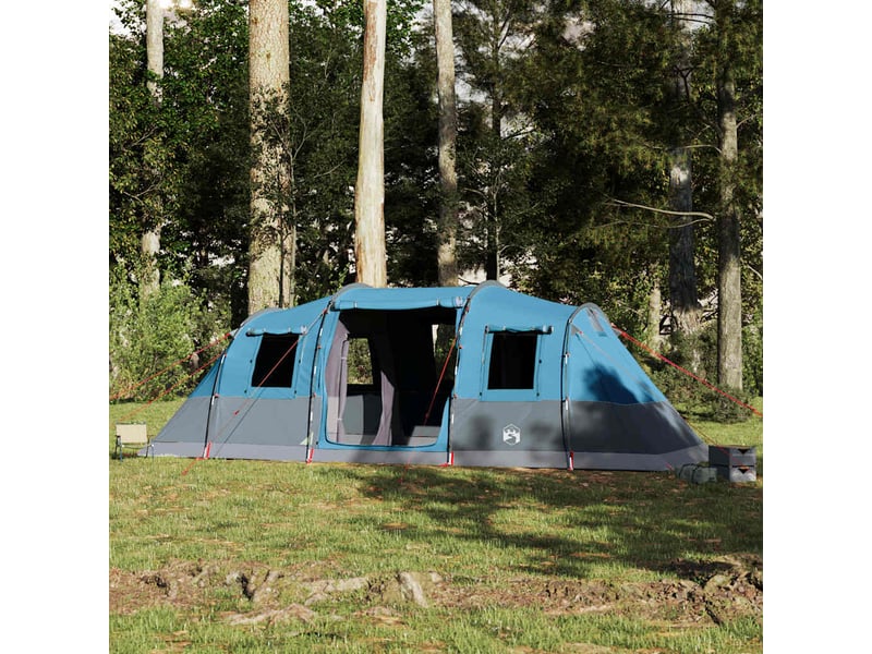  Tente de camping, tente familiale tunnel 6 personnes bleu imperméable shl92219  - Conforama D