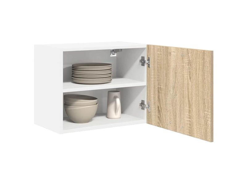 Armoire suspendue 2 pcs chêne sonoma et blanc bois d'ingénierie shl1100 - Conforama C