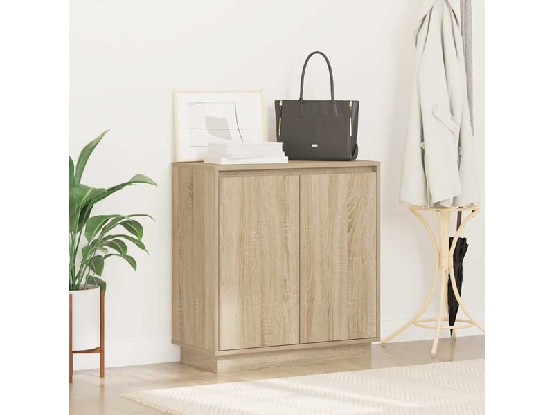  Buffet - bahut - meuble de rangement led chêne sonoma 71 x 34,5 x 75 cm bois d'ingénierie  - Conforama E