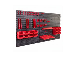 Peg large - porte-outils d'atelier à 6 panneaux perforés, support mural en métal noir pour 98 outils (98 pièces),