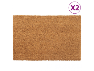 Tapis de porte 2 pcs naturel 40x60 cm fibre de coco touffeté - comfortxl