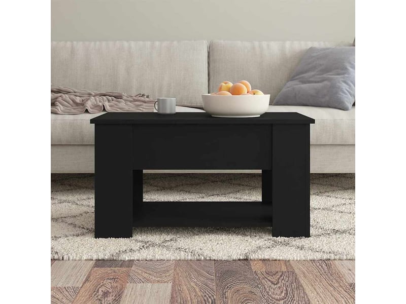  Table basse | table de salon noir 79x49x41 cm bois d'ingénierie shl1537  - Conforama C