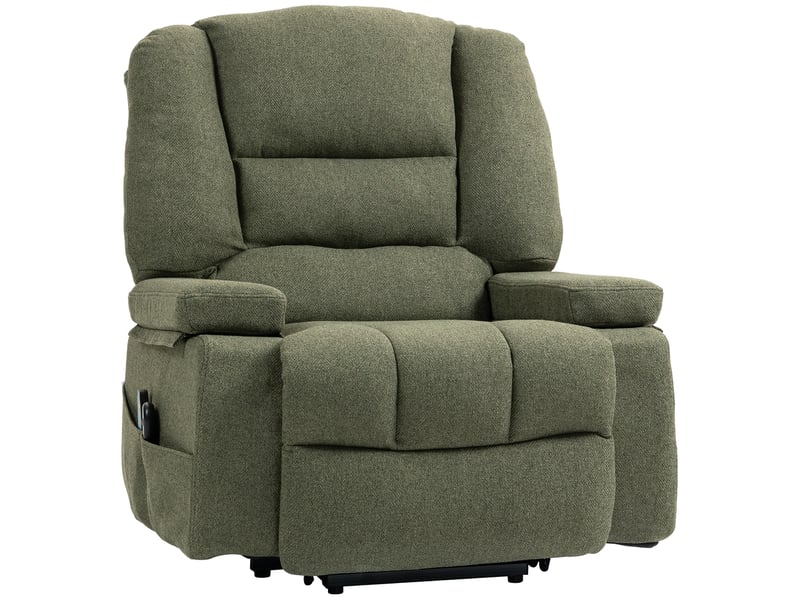  Fauteuil de massage, fauteuil de relaxation, lin (polyester), 97x90x102cm, vert  - Conforama A