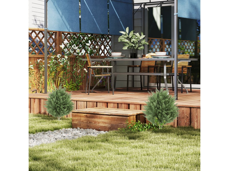  Lot de 2 plantes artificielles, cyprès artificiel résistant aux uv avec 387 feuilles et piquet, ø 40 x 60 cm (h), vert  - Conforama D