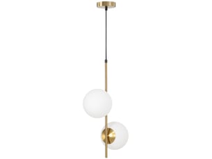 Suspension luminaire moderne, lustre plafonnier de double-tête, lumière suspendue réglable pour entrée, salon, ton doré