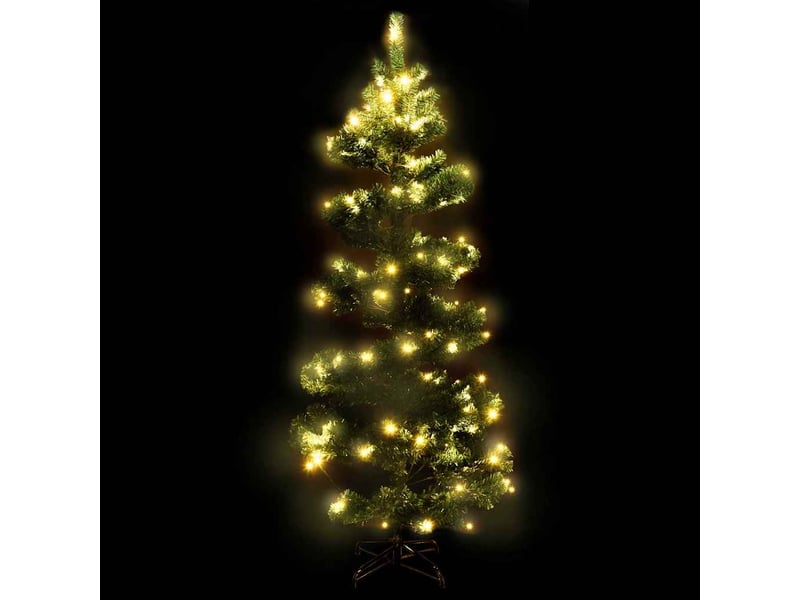  Sapin de noël - arbre de noël hélicoïdal pré-éclairé et support vert 150 cm pvc  - Conforama C