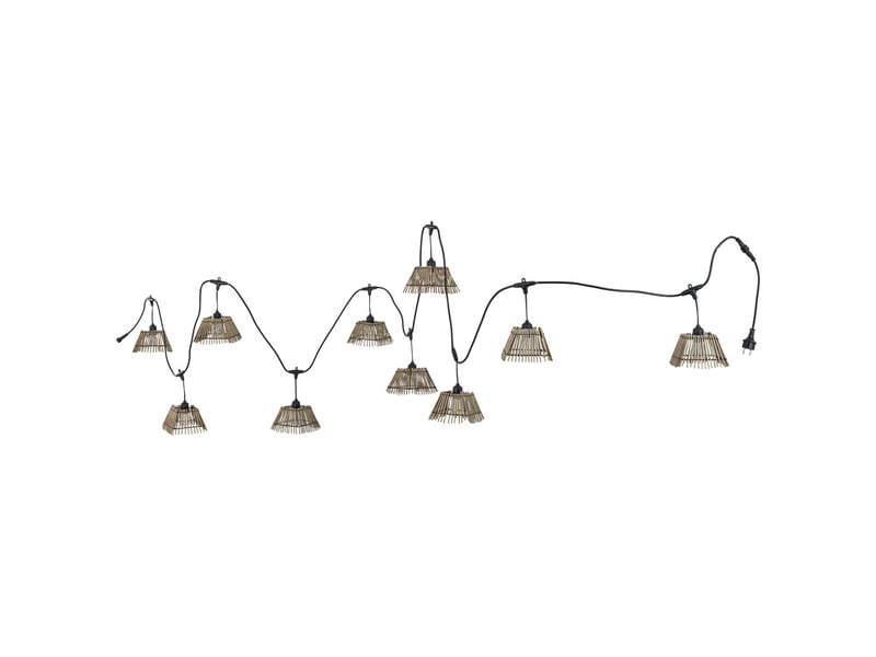  Guirlande de 10 lumières en bambou gris avec ampoule 500x14,5x9 cm (h)  - Conforama B