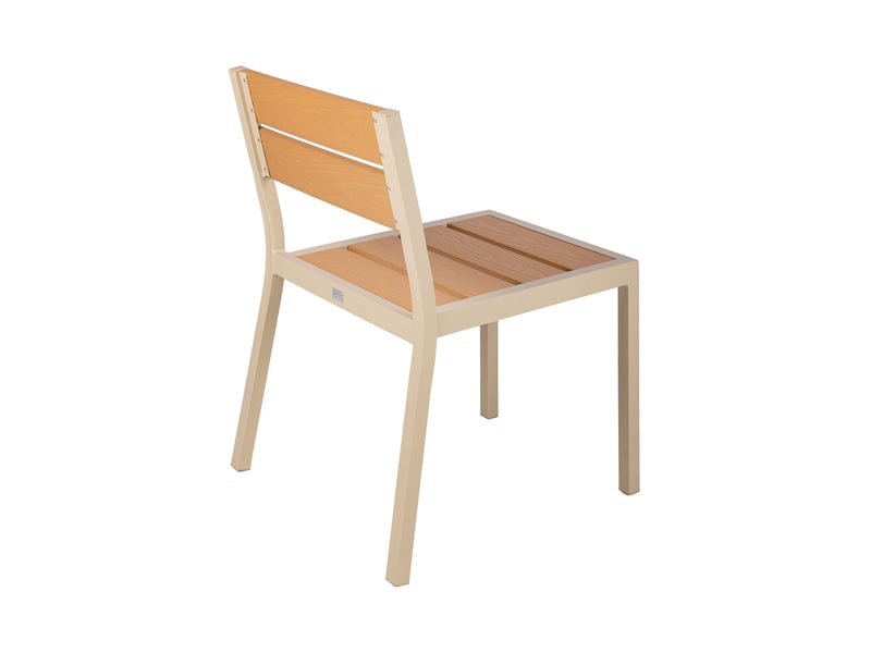  Lot de 2 chaises en aluminium et bois creme  - Conforama E