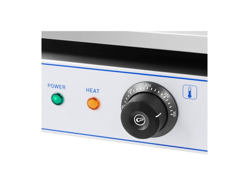  Plancha électrique professionnelle en inox pour restaurant de table 1 feu 55 x 40 cm (3 000 watts, 550 x 400 mm, lisse) 14_0004070  - Conforama B