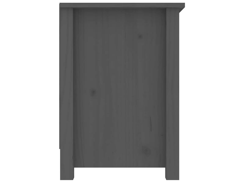  Meuble tv - banc tv - meuble de rangement gris 103x36,5x52 cm bois de pin massif  - Conforama E