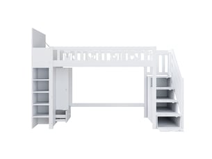 Lit mezzanine 90x200 cm <strong></strong> <strong></strong> coloris blanc