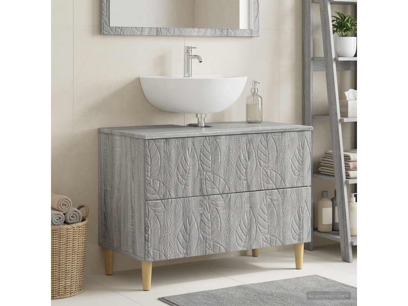  Meuble sous lavabo de salle de bain delft sonoma gris cf64865  - Conforama B