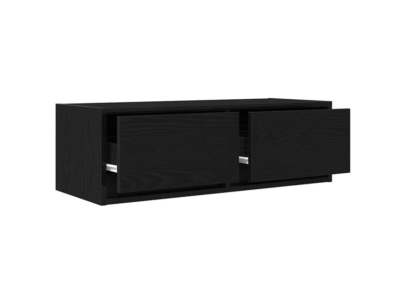  Meuble tv - banc tv - meuble de rangement 2 pcs chêne noir 80x31x25,5 cm bois d'ingénierie  - Conforama D