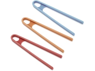 Lot de 3 mini pinces de cuisine en silicone colorées - pinces de cuisine - pinces portables antidérapantes pour fruits - pour la motricité fine
