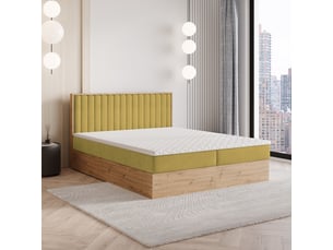 Lit avec rangement 160x200 cm <strong>MASSENO</strong>  <strong></strong> coloris jaune