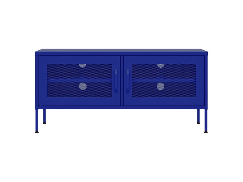  Meuble tv - banc tv - meuble de rangement bleu marine 105x35x50 cm acier  - Conforama C