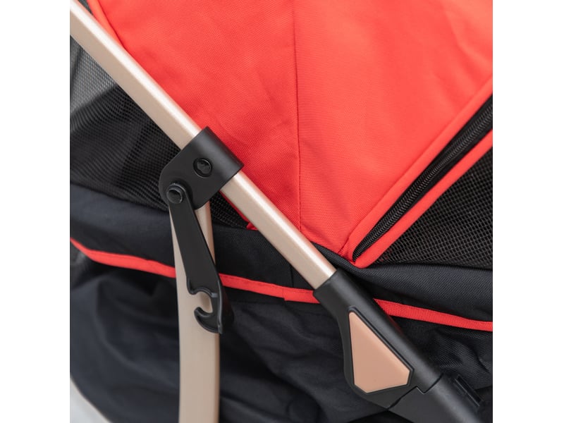  Poussette pour enfent 2-en-1 82 x 49,5 x 98 cm - rouge - pliable avec sac et panier de rangement  - Conforama D