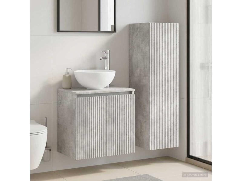  Ensemble de mobilier de salle de bain 2 pcs gris béton shl9829  - Conforama B