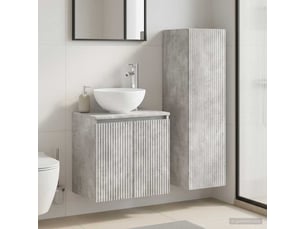 Ensemble de mobilier de salle de bain 2 pcs gris béton shl9829