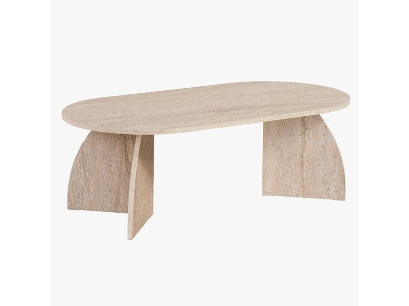  Table basse ovale beige 120 cm  - Conforama A