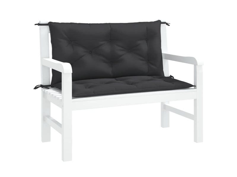  Lot de 2 coussins de banc jardin, coussins d'assise noir 100x50x7 cm tissu oxford cf58730  - Conforama C