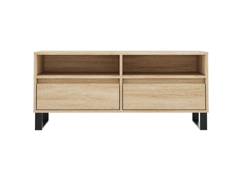  Meuble tv - banc tv - meuble de rangement chêne sonoma 100x34,5x44,5 cm bois d'ingénierie  - Conforama E