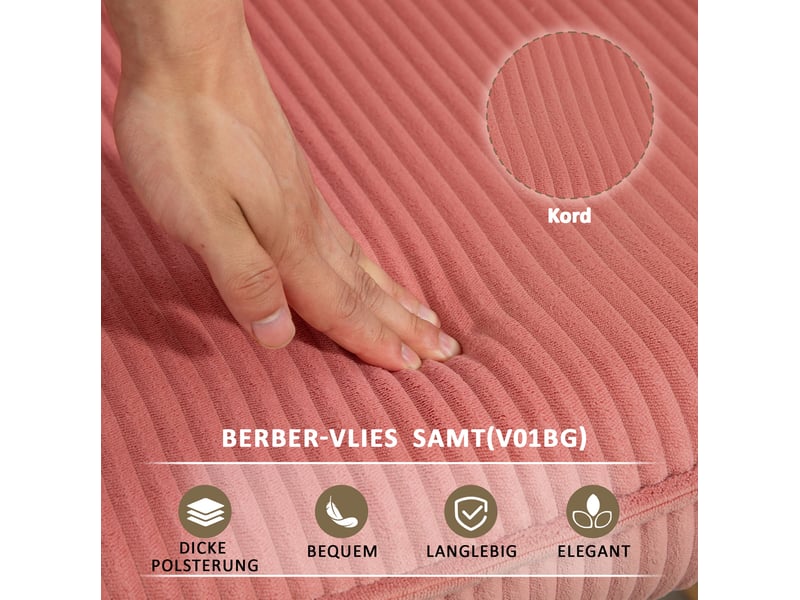  Fauteuil à bascule 71 x 98 x 101 cm rose en polyester, dossier haut avec accoudoirs et patins en bois  - Conforama B