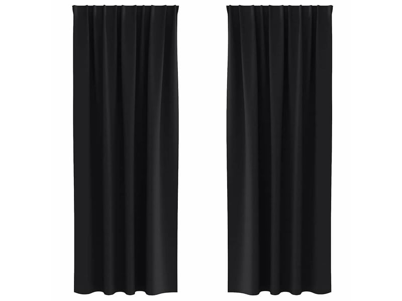 Lot de 2 rideaux occultants, rideaux black-out avec anneaux noir 225 x 140 cm cf44713  - Conforama A
