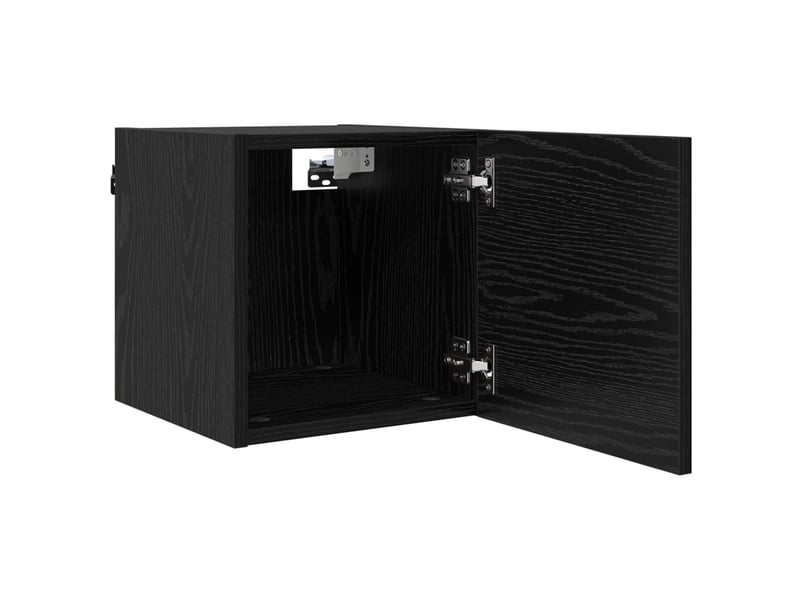 Meuble tv - banc tv - meuble de rangement mural 4 pcs chêne noir bois d'ingénierie - Conforama D