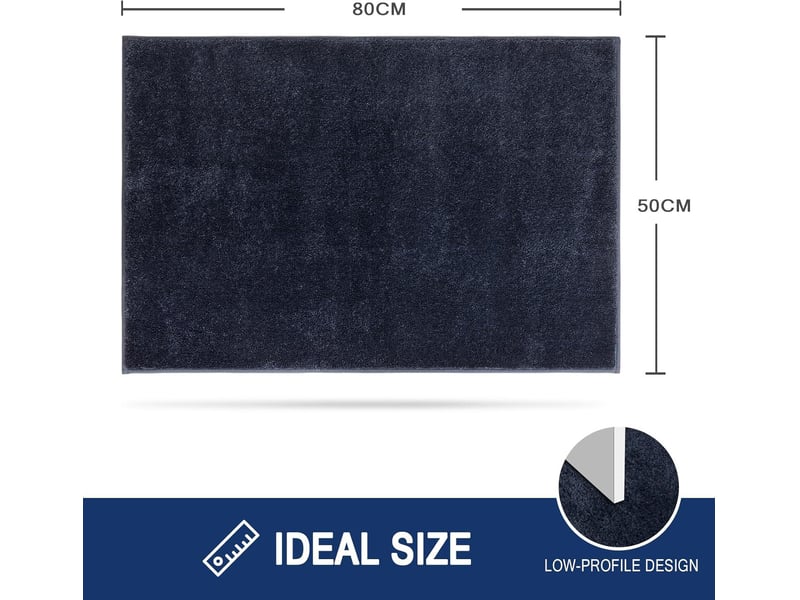  Paillasson attrape-poussière 50 x 80 cm, tapis de sol antidérapant lavable en machine, tapis d'entrée avec microfibres douces absorbantes  - Conforama B