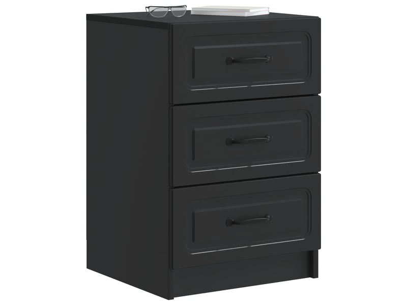  Table de chevet - cabinet de chevet - table de nuit noir 43 x 41 x 63,5 cm bois d'ingénierie  - Conforama B