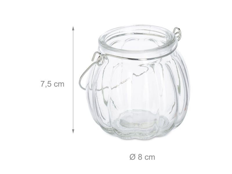  Lot de 12 photophores décoratifs polyvalents jardin salon 10 x 10 x 10 cm en verre transparent 13_0013526  - Conforama A