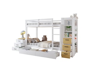 Lit superposé 90x200 cm OKWISH   coloris bicolore