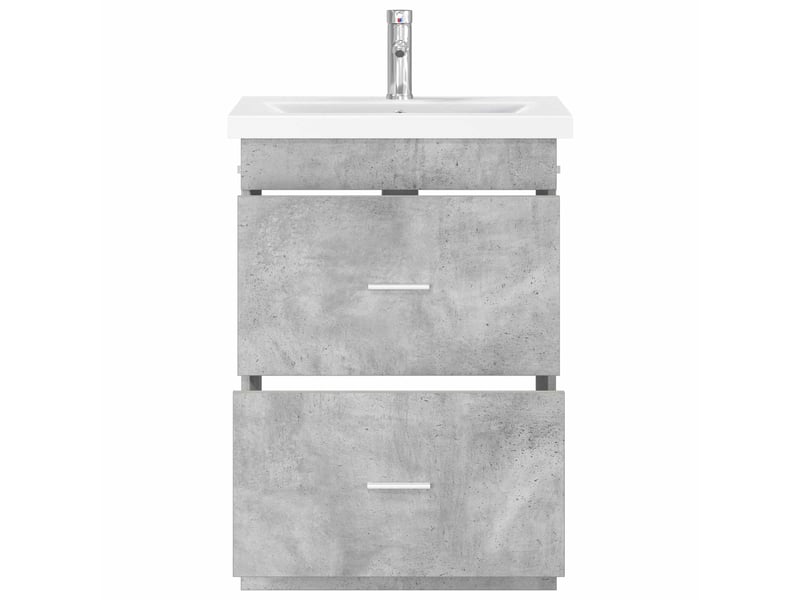  Ensemble de mobilier de salle de bain gris béton shl6242  - Conforama C