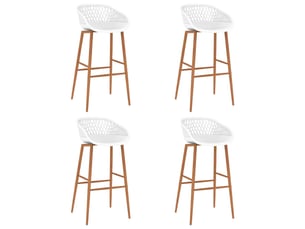 Lot de 4 tabouret de bar, chaise de bar blanc