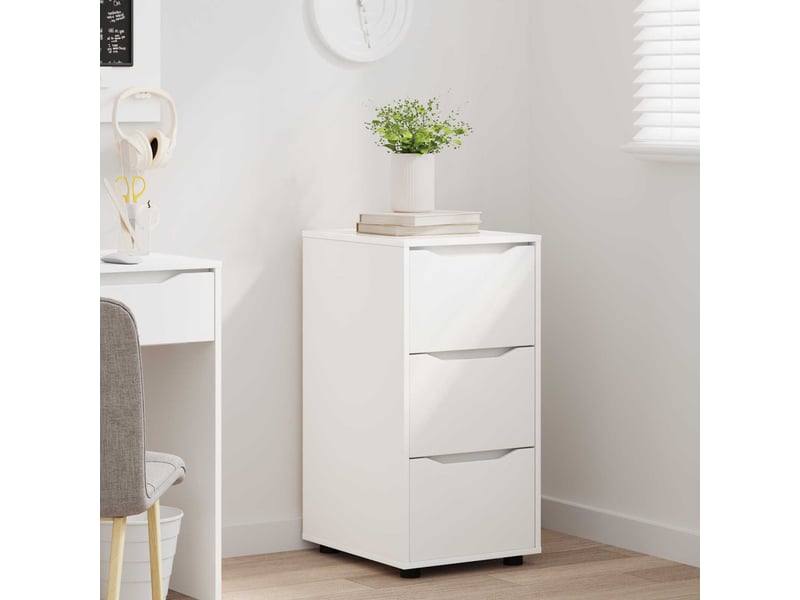  Armoire de rangement, commode de rangement 40 x 48 x 81 cm bois d'ingénierie blanc  - Conforama E