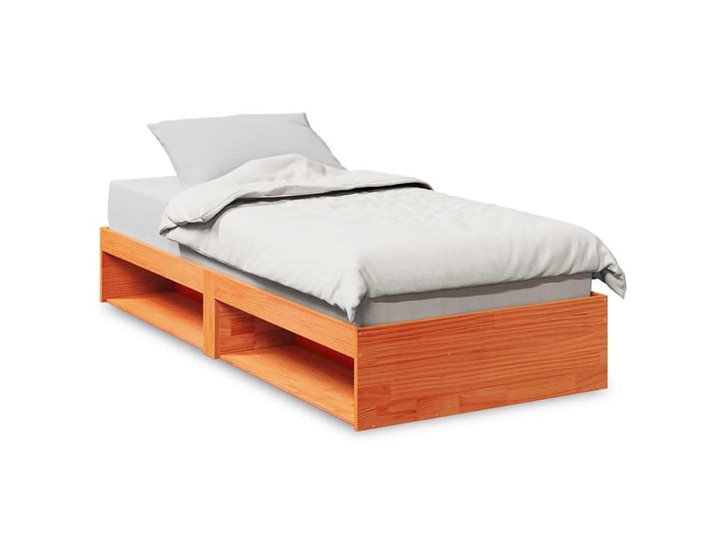  Lit simple- lit adulte -  lit de jour sans matelas  marron 100x200 cm pin massif  - Conforama A