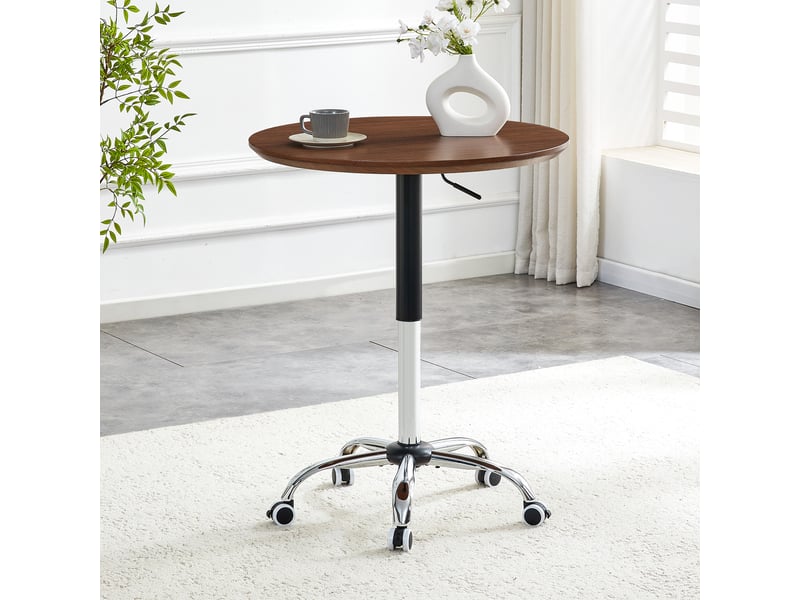  Table d'appoint réglable en hauteur, diamètre 70 cm, mdf et métal  - Conforama B