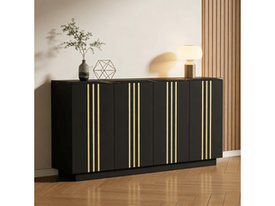 Buffet 4 porte(s) PEXCHO - 140 cm coloris noir
