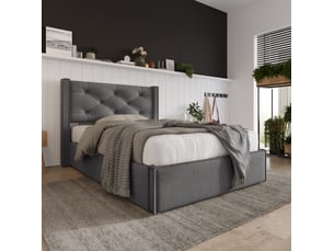 Lit coffre 90x200 cm VIVRYN coloris gris