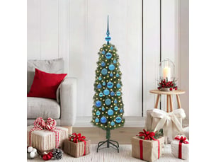Sapin de noël artificiel, arbre de noël vert 120 cm pvc et acier et plastique shl6440